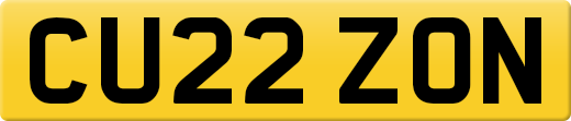 CU22 ZON private number plate